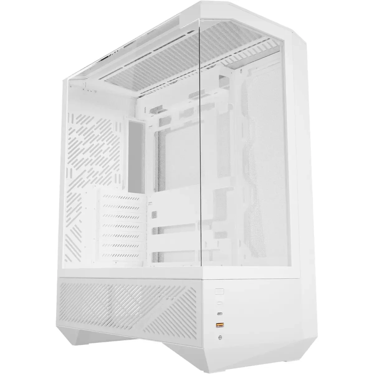 DarkFlash DY460 ATX Full-Tower PC Gaming Case, High Airflow, 330° Full-View Tempered Glass Panels, Separate PSU Chamber, Supports RTX 5090 up to 400mm, 360mm Radiator Support, USB-C, White