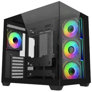 Cooler Master Elite 681 Computer Case - 4x Pre-Installed Reverse Argb Fans, Upto 360mm AIO Support, ATX Motherboard Support, Upto 410mm GPU, Type C Connector (Black)