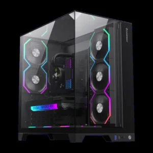 GameMax Infinity Pro BK ARGB Panoramic Tempered Glass Mid-Tower ATX Gaming PC Case - Black
