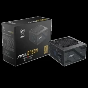 MSI PAG G750N Gaming Power Supply - 80 Plus Gold Certified 750W, Non-Modular, Low Noise ATX PSU, Black
