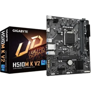 Gigabyte H510M K V2 Motherboard - Supports Intel Core 11th CPUs, up to 3200MHz DDR4 (OC), 1xPCIe 3.0 M.2, GbE LAN, USB 3.2 Gen 1