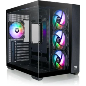 Thermaltake View 380 TG ARGB Black ATX Case - 4x120mm ARGB Fans Included, Supports Hidden-Connector Motherboard, Front & Side Dual Tempered Glass Panel