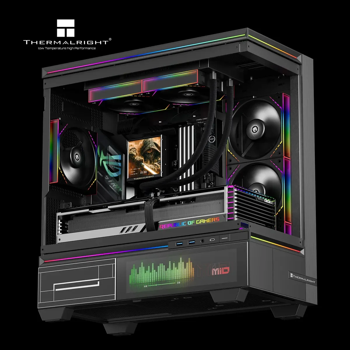 Thermalright Peerless Vision 240 ARGB Black AIO 240mm CPU Liquid Cooler - 3.95" LCD Square Screen, Wireless Splicing Fans - Image 5