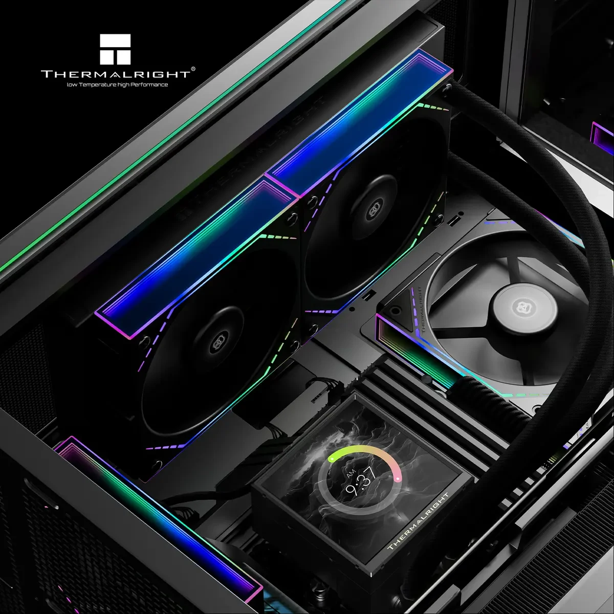 Thermalright Peerless Vision 240 ARGB Black AIO 240mm CPU Liquid Cooler - 3.95" LCD Square Screen, Wireless Splicing Fans - Image 7