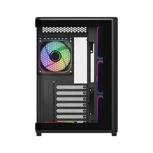 Cooler Master Elite 600 Mid-Tower Computer Case - 4x Pre-Installed Reverse ARGB Fans, Curved Glass Panel, Upto 360mm AIO Support, ATX Motherboard Support, Upto 425mm GPU, Type C Connector (Black) - Image 2