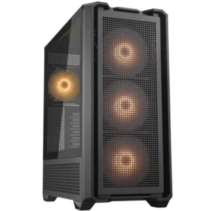 Cougar MX600 RGB Mid Tower Gaming Case, 400mm GPU Supported, Built-In Front 140mm ARGB Fan x3 & Rear 120mm ARGB Fan x1, E-ATX Supported Along with 8 Expansion Slots, Black