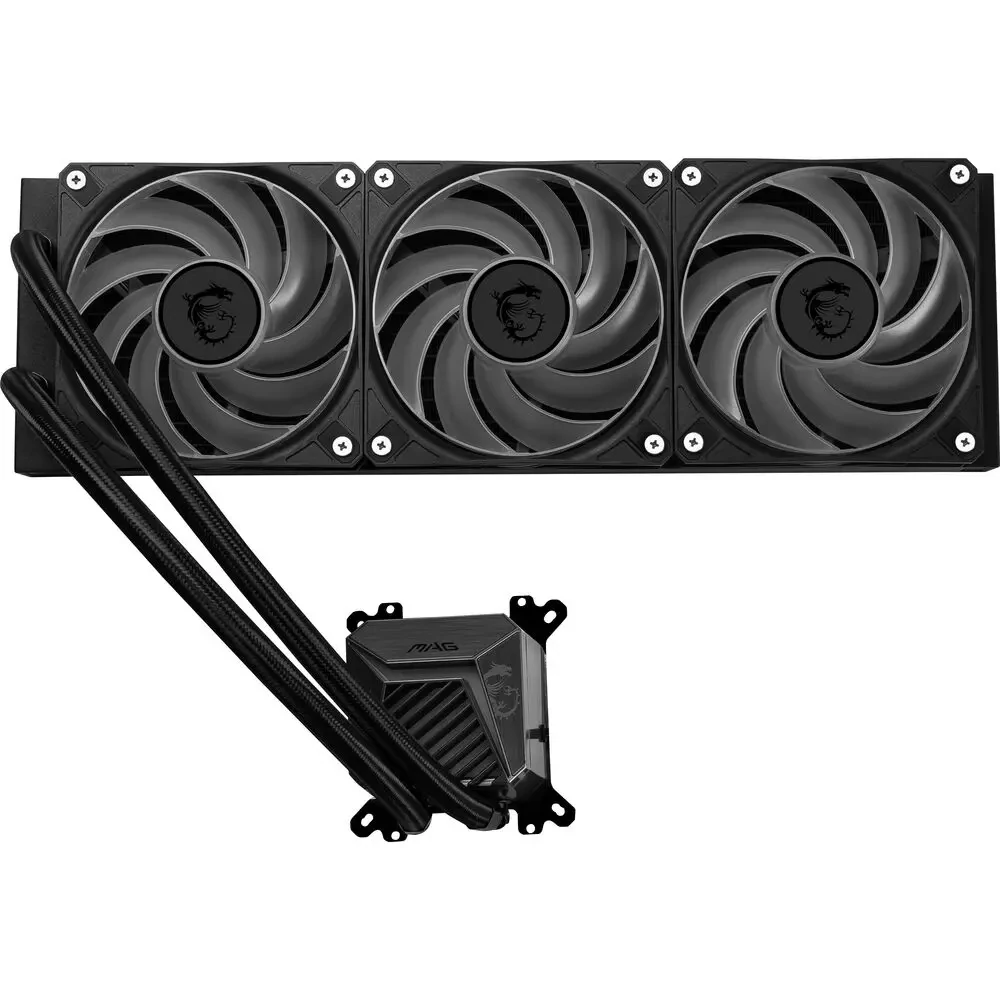 MSI MAG Coreliquid A15 360 AIO ARGB CPU Liquid Cooler - 360mm Radiator, Triple 120mm ARGB PWM Fans, Black - Image 5