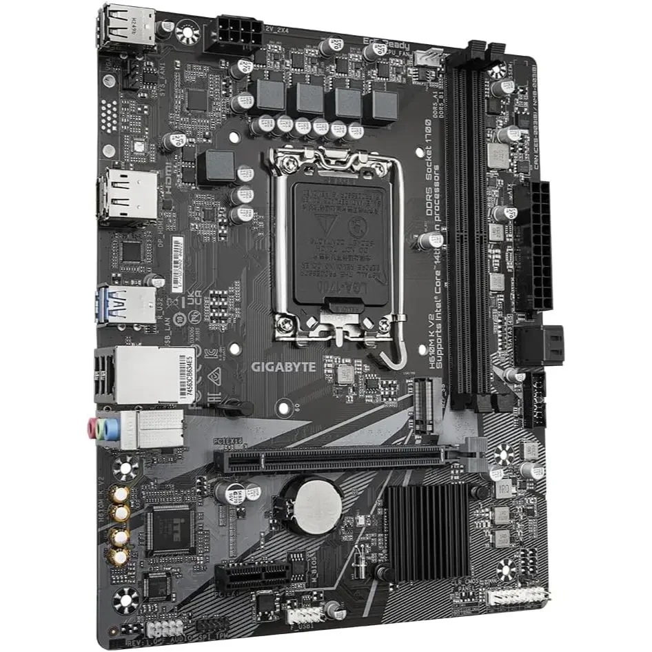 Gigabyte H610M K V2 DDR5 Motherboard - Intel Core 14th CPUs, up to 5600MHz, 1xPCIe 3.0 M.2, 1GbE LAN, USB 3.2 Gen 1 - Image 2
