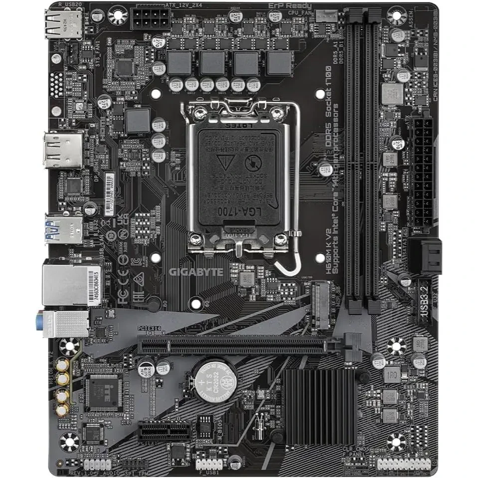 Gigabyte H610M K V2 DDR5 Motherboard - Intel Core 14th CPUs, up to 5600MHz, 1xPCIe 3.0 M.2, 1GbE LAN, USB 3.2 Gen 1 - Image 4