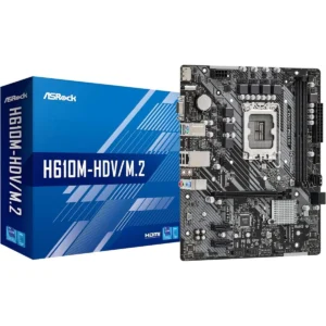 ASRock H610M-HDV/M.2 DDR4 Intel H610 Series CPU (LGA1700) Compatible H610 MicroATX Motherboard