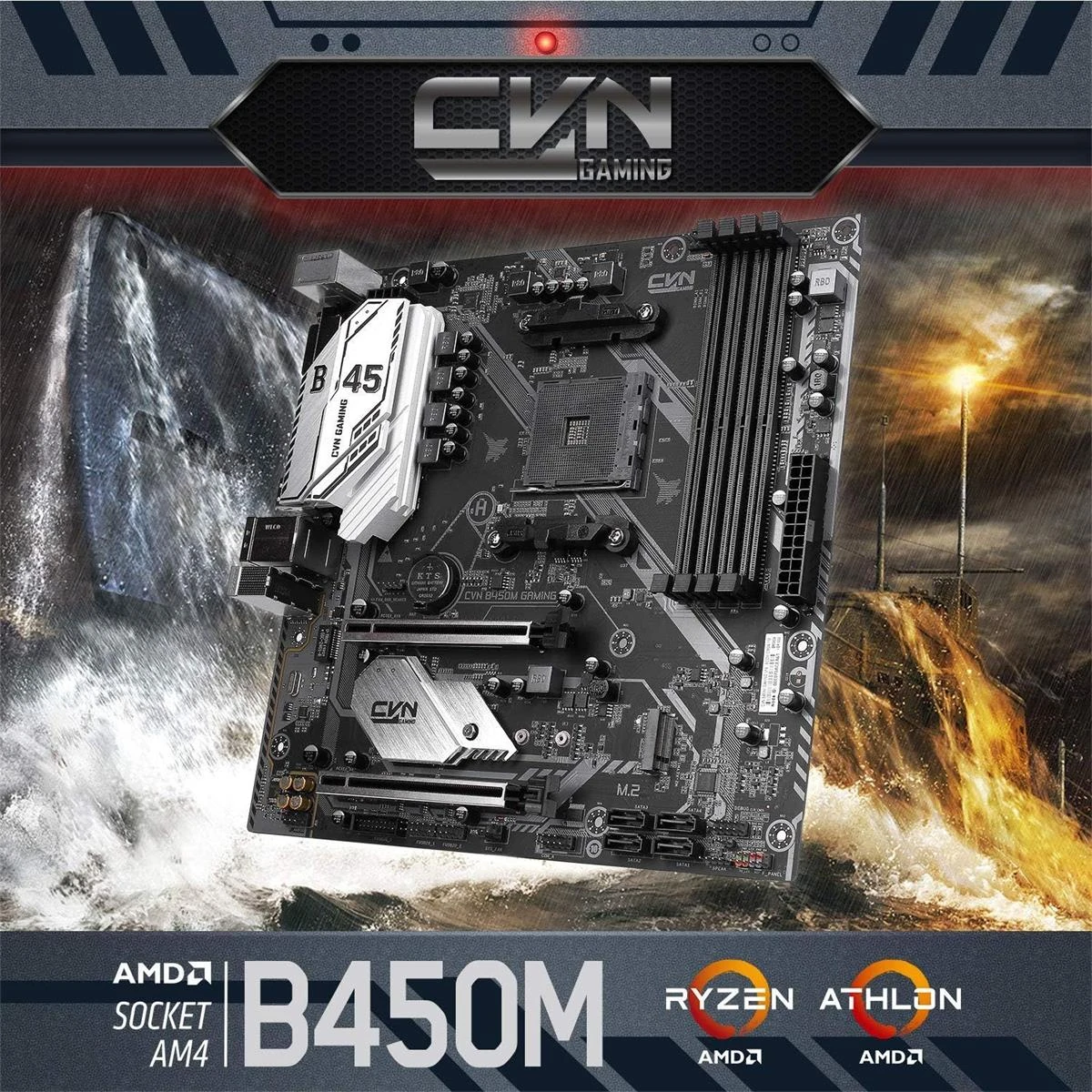 Colorful CVN B450M Gaming V14 Micro ATX Motherboard (AMD Ryzen AM4, Dual Channel DDR4, M.2 Slots, USB 3.1 Gen, PCIe 3.0, HMDI/DVI, SATA 6Gb/s, Computer Motherboard) - Image 2