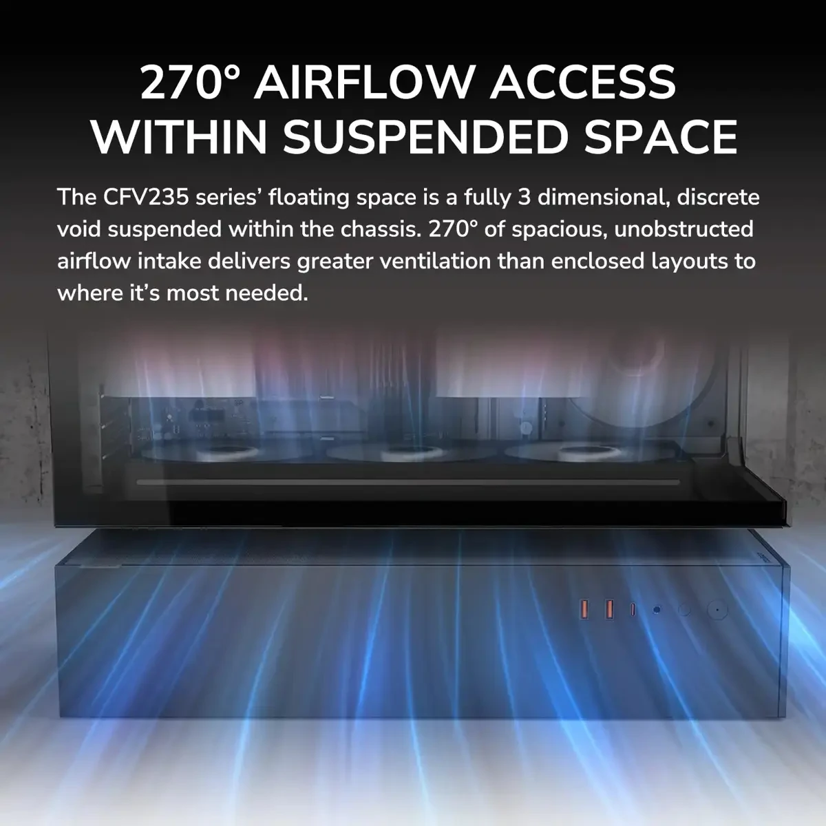 Cougar CFV235 RGB Free-Floating Mid-Tower ATX Gaming Case - Black - Image 4