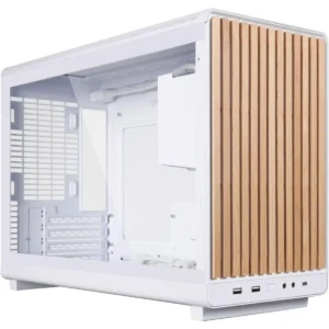 Lian Li A3 26.3L Micro Form Factor Chassis - Wood Front & Side Tempered Glass Panel, Supports 360mm AIO-Modularity Design for M-ATX, ITX Motherboard-DAN Cases Collaboration - White