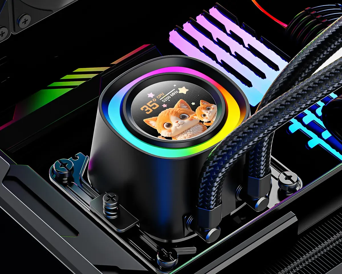 ID-Cooling FX360 LCD ARGB AIO 360mm Liquid CPU Cooler - Black - Image 6