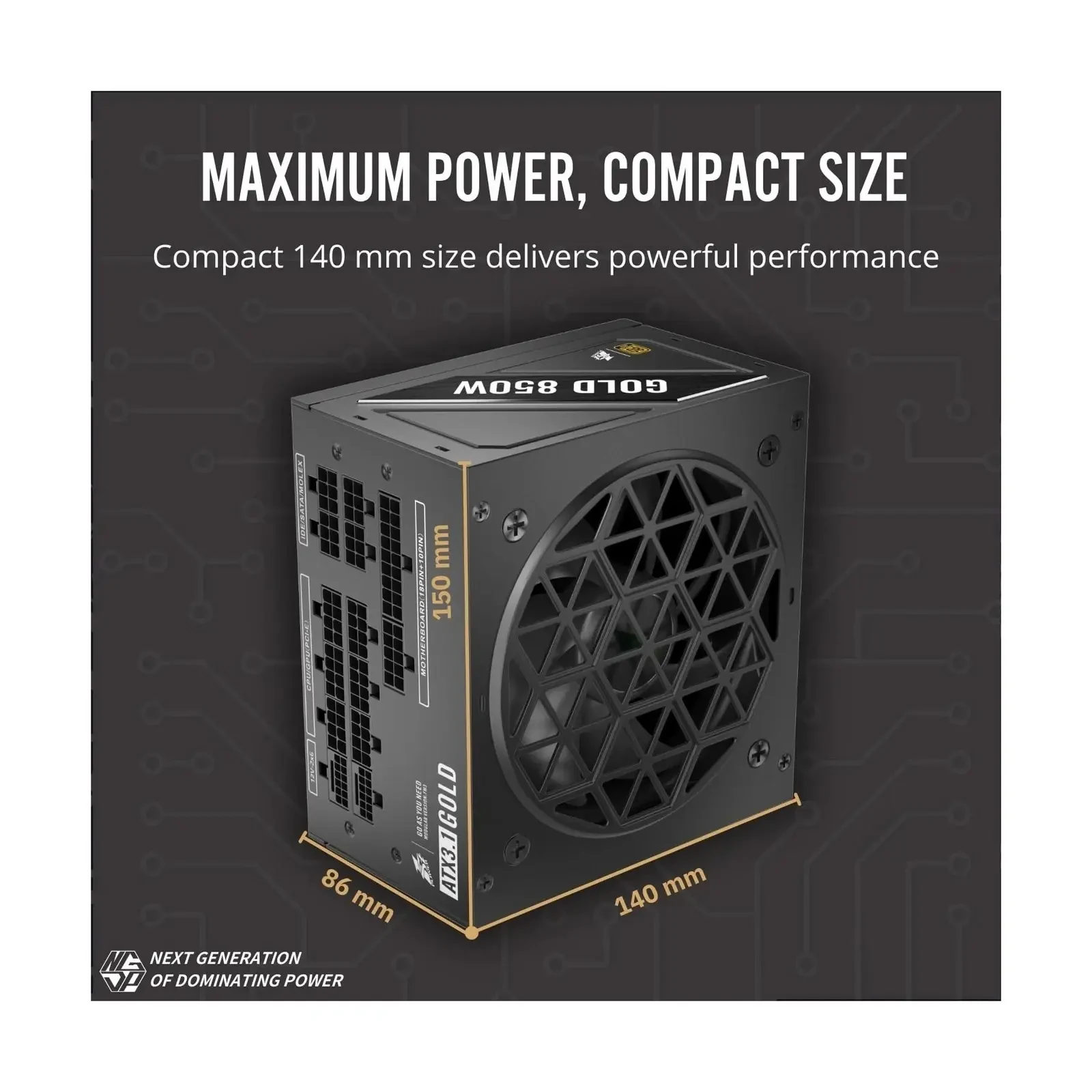 1st Player NGDP 850W Fully Modular PSU, 80 Plus Gold/Cybenetics Platinum/PPLP Gold, ATX 3.1 / PCI-E 5.1, Low Noise FDB Fan, Zero RPM, Japanese Electrolyte Capacitor - Image 3