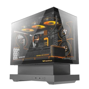 DarkFlash Floatron F1 Micro-ATX PC Gaming Case, 6x ARGB Fans - Black