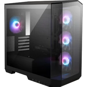 MSI MAG PANO M100R PZ Premium Mid-Tower Gaming PC Case, Tempered Glass Side Panel, ARGB 120mm Fans, Liquid Cooling Support up to 360mm Radiator, Vented Front Panel