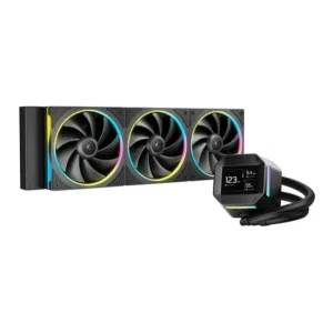 DeepCool LM360 Liquid CPU Cooler, 360mm Radiator, 3x 120mm Pre-Installed ARGB Fan, 2400 RPM Fan Speed, 66.23 CFM Fan Airflow, Hydro Bearing Type, Anti-Leak Technology, Black