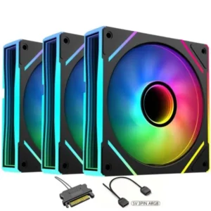 Thunder Marin TCS-I36B ARGB Infinity 120mm Case Fan Kit, 3 Fan Pack, Black