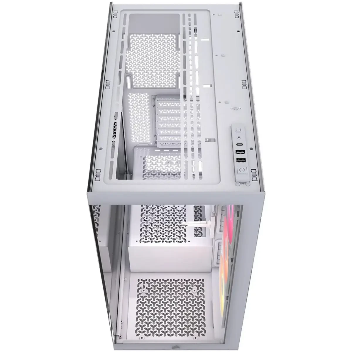 Corsair 3500X RS-R ARGB Mid-Tower PC Case – 3x Pre-Installed RS120-R ARGB Fans, GPU Anti-Sag Arm, Tempered Glass, Fits up to 10x 120mm Fans, Reverse Connection Motherboard Compatible, White - Image 3