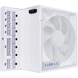 Lian Li Edge Gold 850W Full Modular Power Supply: ATX 3.1, PCIe 5.1 Support, 12V-2x6 Connector, L-Shape Design for Dual Chamer Case, Without USB/Fan Hub - White