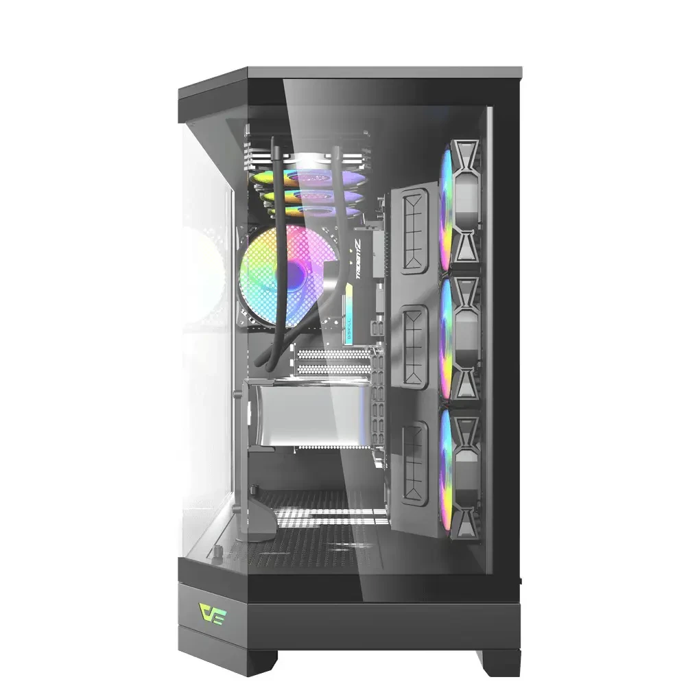 DarkFlash DQX90 Luxury Desktop PC Mid-Tower ATX Gaming Case, 4 ARGB Fans - Black - Image 2