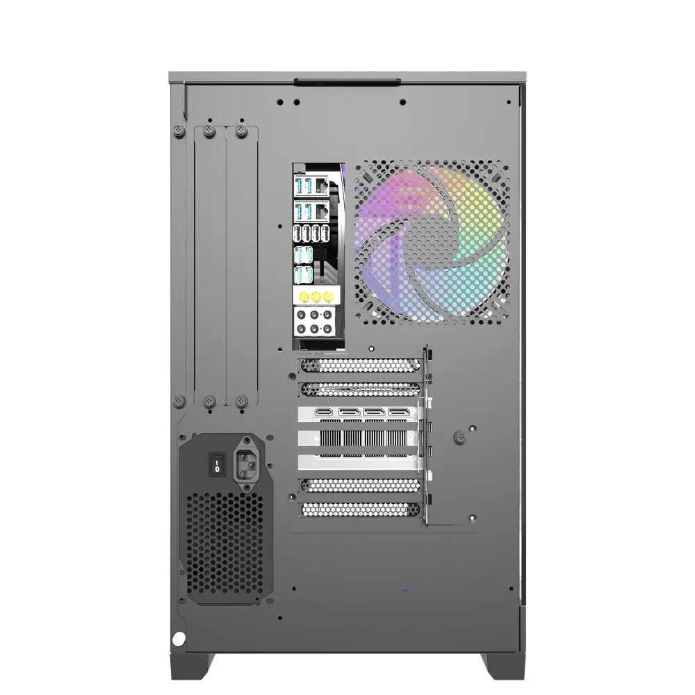 DarkFlash DQX90 Luxury Desktop PC Mid-Tower ATX Gaming Case, 4 ARGB Fans - Black - Image 8