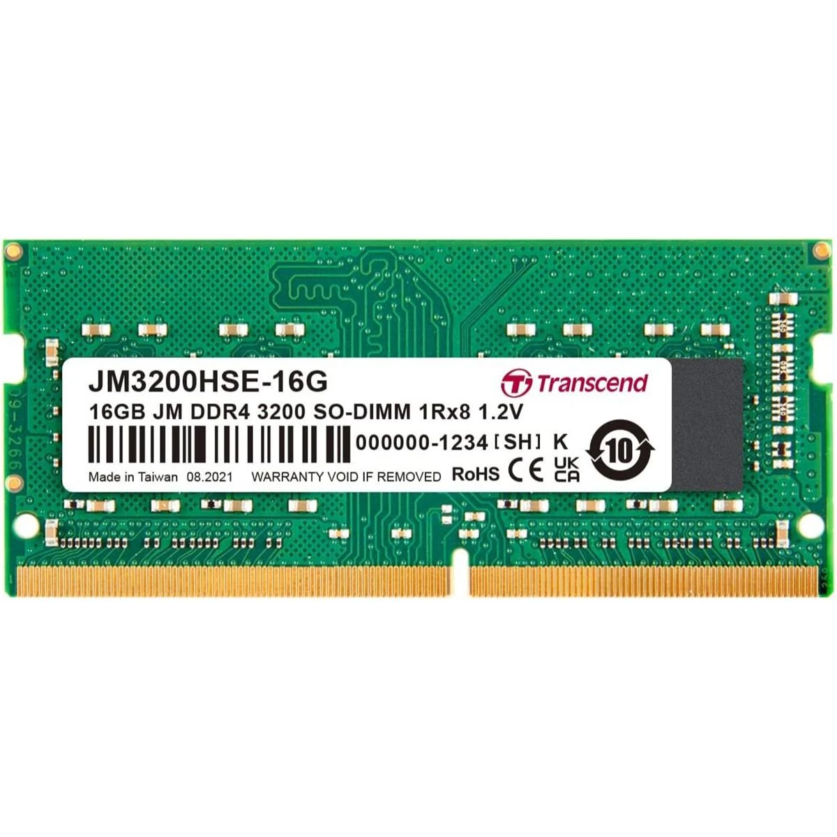Transcend JetRam 16GB (1x16GB) 3200MHz C22 DDR4 SO-DIMM Laptop Memory - Image 2