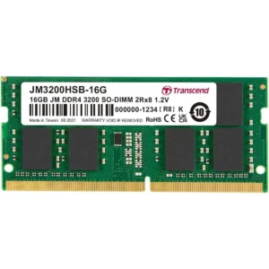 Transcend JetRam 16GB (1x16GB) 3200MHz C22 DDR4 SO-DIMM Laptop Memory