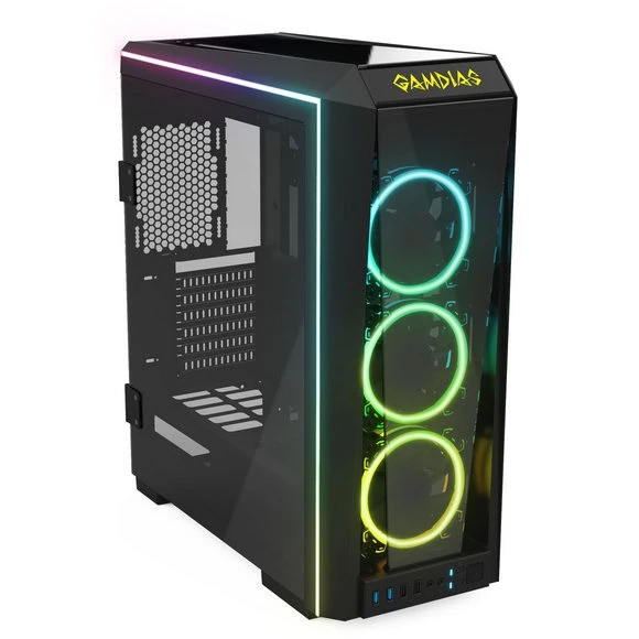 Gamdias Talos P1A RGB Mid-Tower Chassis ATX Gaming PC Case with 3 ARGB Fan - Image 2