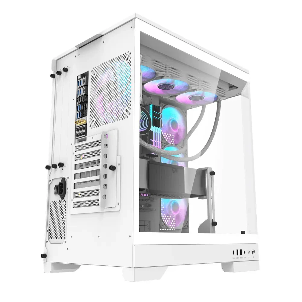 DarkFlash DQX90 Luxury Desktop PC Mid-Tower ATX Gaming Case, 4 ARGB Fans - White - Image 4