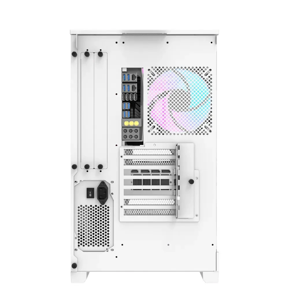 DarkFlash DQX90 Luxury Desktop PC Mid-Tower ATX Gaming Case, 4 ARGB Fans - White - Image 8