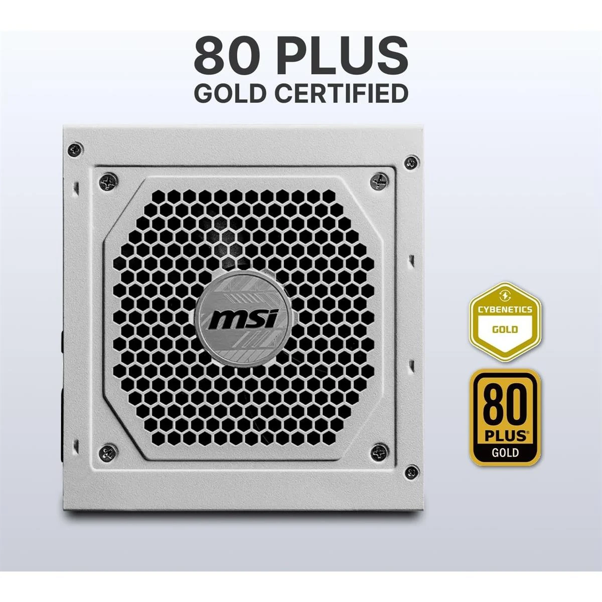 MSI MAG A850GL PCIE 5 White Gaming Power Supply, Full Modular, 80 Plus Gold Certified 850W, Compact Size, ATX PSU - Image 4