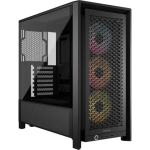 Corsair 4000D RS ARGB Frame Modular Mid-Tower ATX PC Case, High Airflow, 3x Pre-Installed RS Fans, InfiniRail Mounting System, ASUS BTF, MSI Zero, Gigabyte Stealth, Black