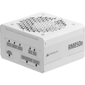 Corsair RM850e Fully Modular Low-Noise ATX Power Supply with 12V-2x6 Cable – ATX 3.1 & PCIe 5.1 Compliant, Cybenetics Gold Efficiency, 105°C-Rated Capacitors, Modern Standby Mode – White