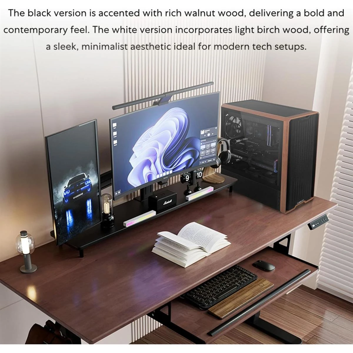 Lian Li Lancool 217 Genuine Walnut Wood Computer Case, Mid-Tower ATX PC Case with 5 Pre-Installed PWM Fans 2x170mm, 2x120mm & 1x140mm, Flexible PSU & Cable Installation - White - Image 6