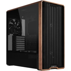 Lian Li Lancool 217 Genuine Walnut Wood Computer Case, Mid-Tower ATX PC Case with 5 Pre-Installed PWM Fans 2x170mm, 2x120mm & 1x140mm, Flexible PSU & Cable Installation - Black