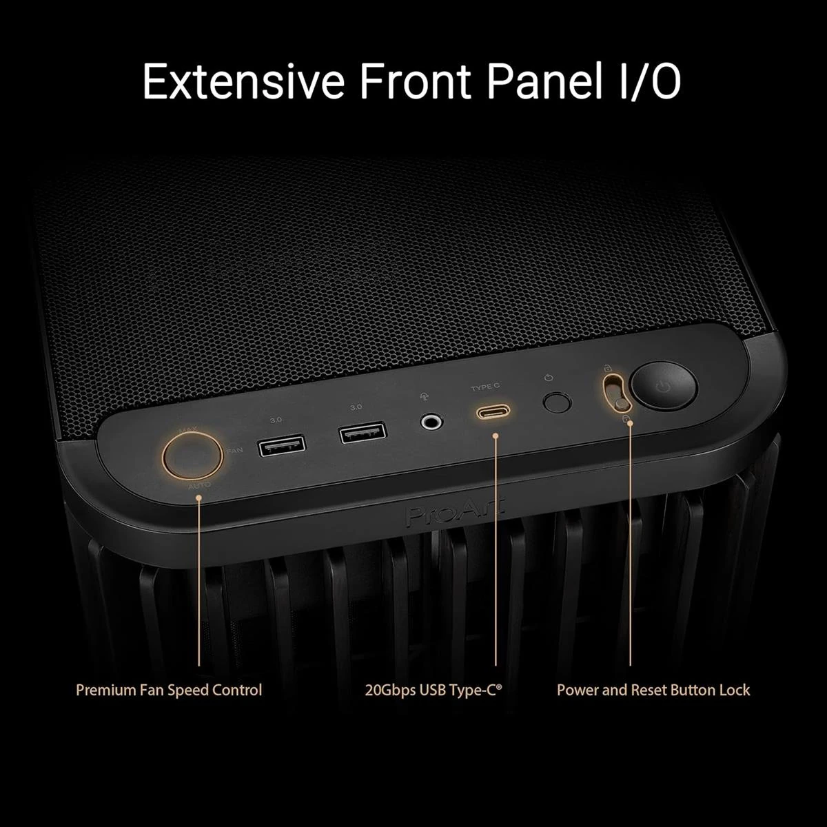 Asus ProArt PA401 Wood Edition ATX PC Case Metal Panel (Metal Side Panel, 240 mm Radiator Mount, 160 x 32 mm Fan, Removable Power Supply Holder, Rear Cable Clamps) - Image 6