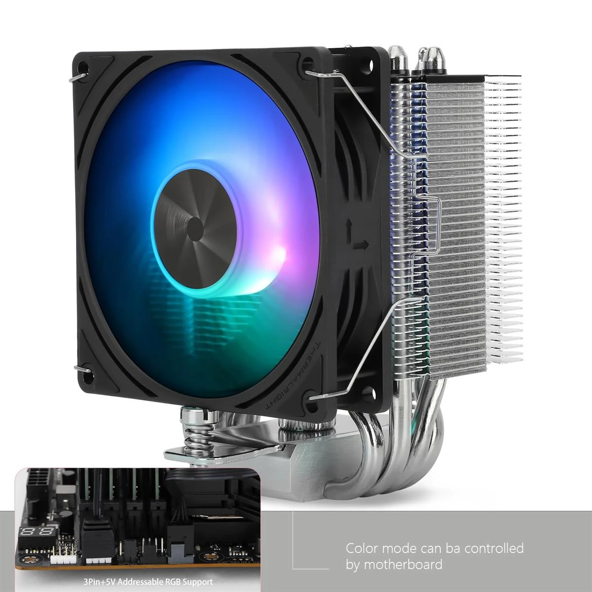 Thermalright Assassin X 90 SE ARGB CPU Air Cooler, 2200RPM Speed, 4 Heat Pipes, 92mm PWM Quiet Fan CPU Cooler, 118mm High, for AMD AM4 AM5/Intel 1700/1150/1151/1200, CPU PC Cooling - Image 3