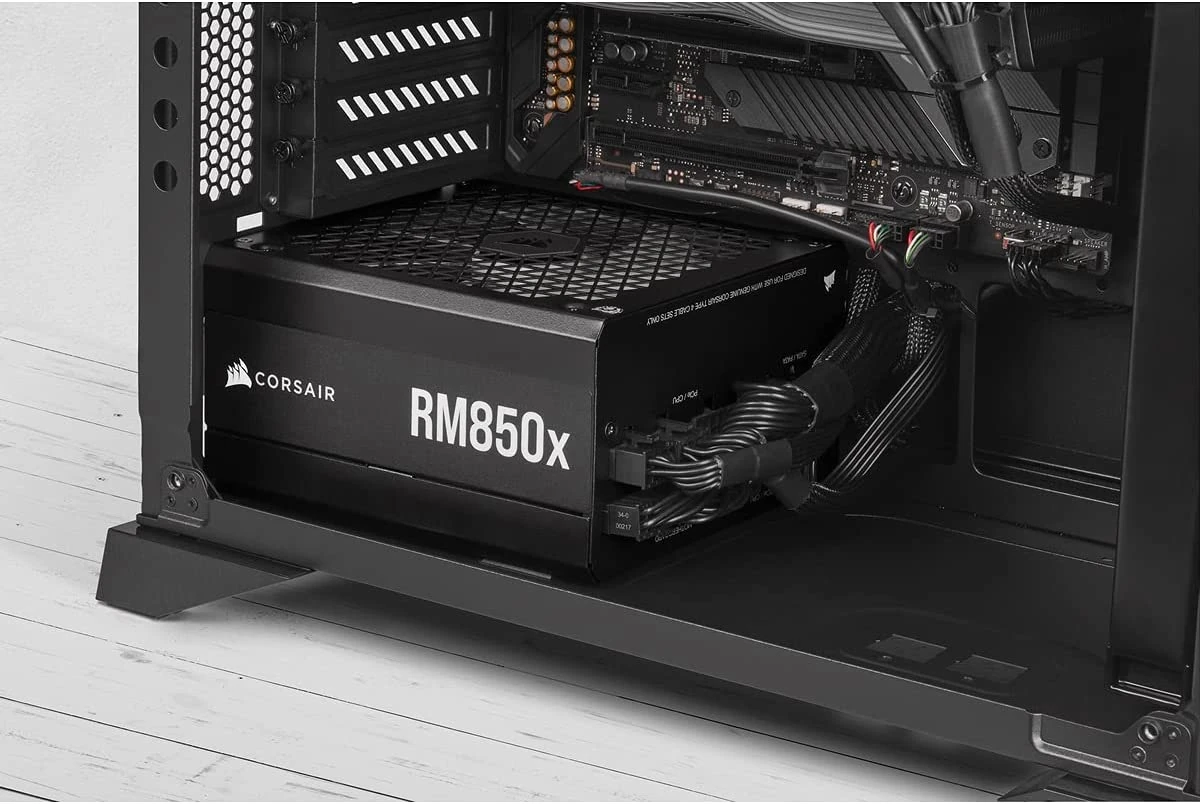 Corsair RM850x Fully Modular Low-Noise ATX Power Supply – ATX 3.1 Compliant, PCIe 5.1 Support, Cybenetics Gold Efficiency, Native 12V-2x6 Connector – Black - Image 3