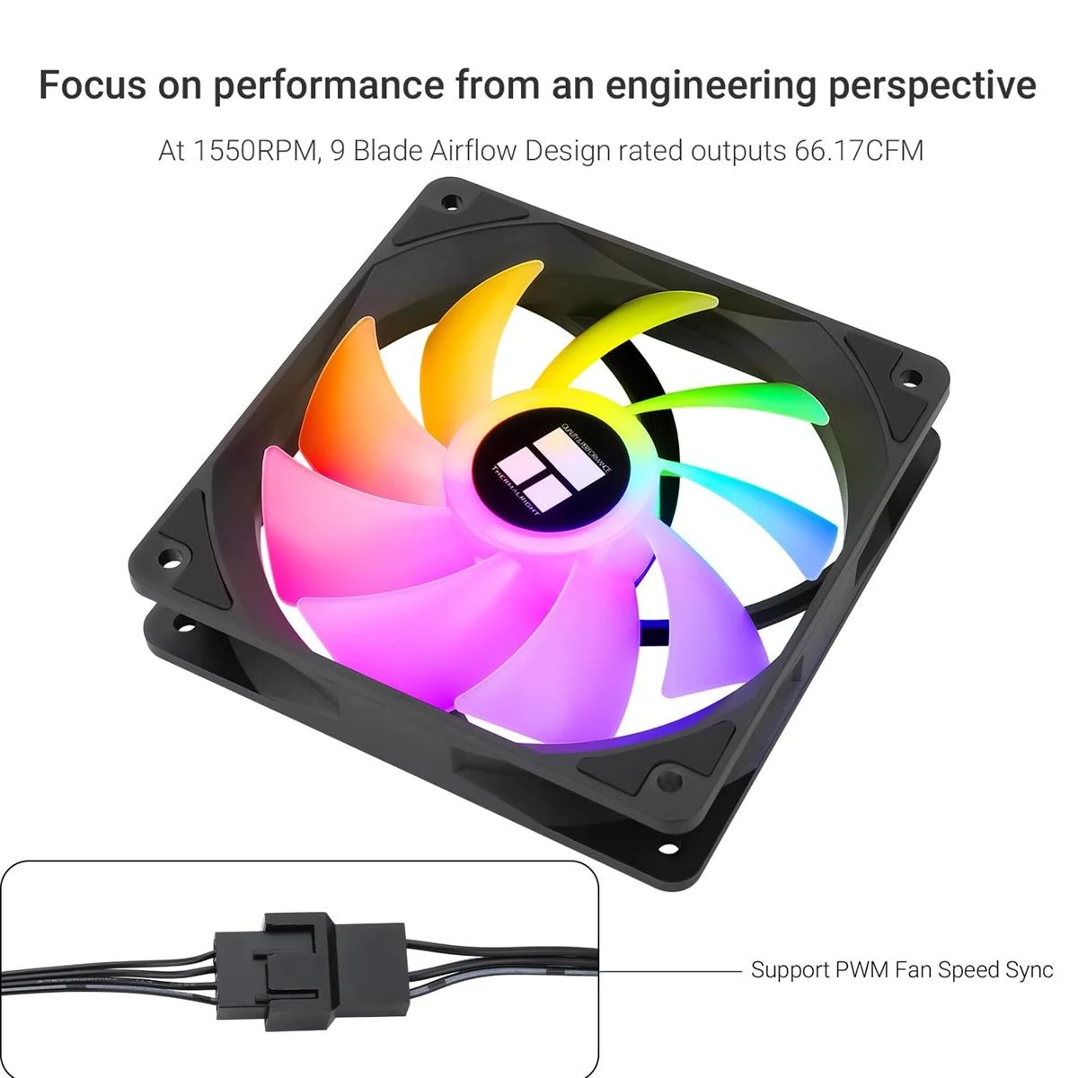 Thermalright TL-C12C-S X3 CPU Fan 120mm ARGB Case Cooler Fan, 4pin PWM Silent Computer with S-FDB Bearing Included, up to 1550RPM Cooling Fan (3 Quantities) - Image 6