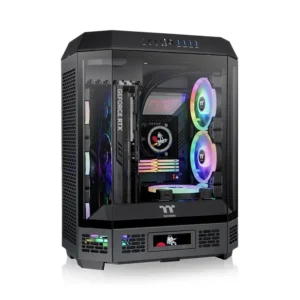 Thermaltake Tower 600 Black Mid-Tower ATX Case - 3 Tempered Glass Panels, Hidden-Connector Motherboard Support, Rotational PCI-e Slots