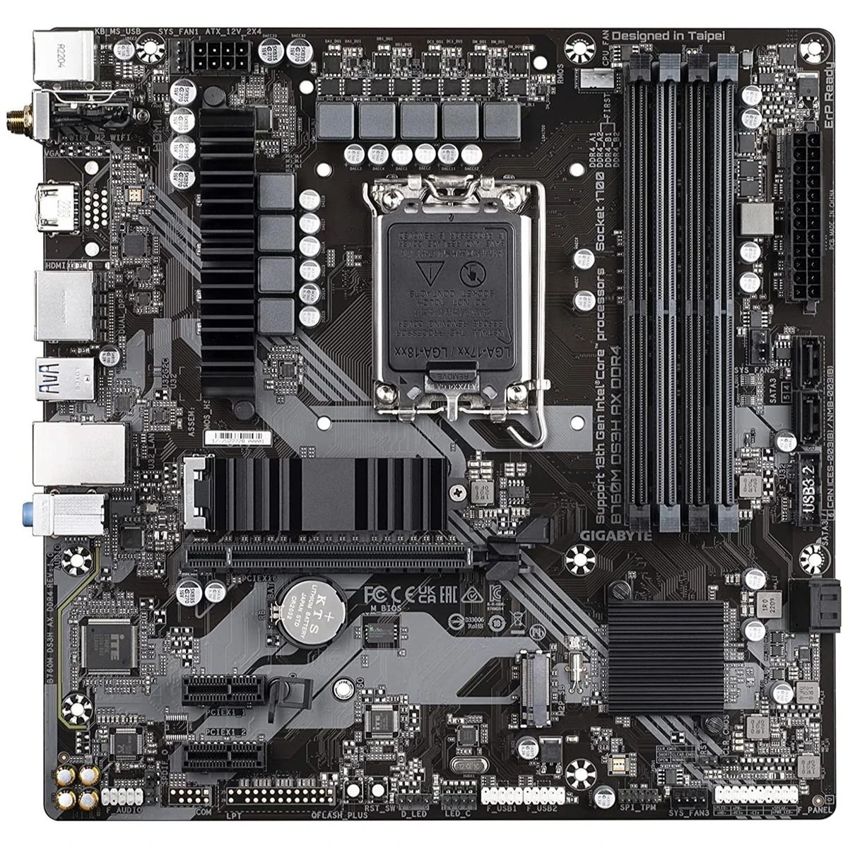 Gigabyte B760M DS3H AX DDR4 Intel 12/13th Gen microATX Motherboard - Image 2