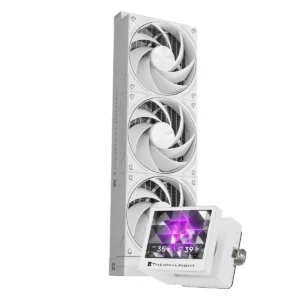 Thermalright Stream Vision 360 White 360mm AIO CPU Liquid Cooler, 3.5’’ Square LCD Display for Images, Magnetic Suction High-Performance Pump for 640x480 Resolution with Embedded Fan