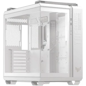 Asus Tuf Gaming GT502 Horizon White ATX Mid-Tower Gaming Case (Boundless Panoramic Design, Dual-Chamber, Independent CPU and GPU Cooling Zones, Tool-Free Side Panels, USB 10 Gbps Type-C Front Panel)