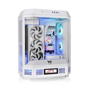Thermaltake Tower 600 Snow Mid-Tower ATX Case - 3 Tempered Glass Panels, Hidden-Connector Motherboard Support, Rotational PCI-e Slots, White