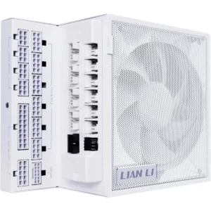 Lian Li Edge 1000W Fully Modular Low-Noise ATX Power Supply - ATX 3.1 & PCIE 5.1 Compliant, Cybenetics Gold Efficiency, 12V-2x6 Cable, L-Shape Design, with USB/Fan Hub - White