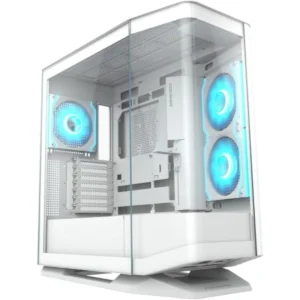 Cougar FV270 RGB Mid-Tower E-ATX Case, 420mm GPU Supported, Build-In ARGB PWM Fans, Breathe Streams, Prism of Light, RGB Hub, Filter Guard, Tool-Less Bracket, Center Stage, Cable Management - White