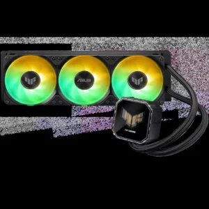 Asus Tuf Gaming LC III 360 ARGB LCD AIO Liquid CPU Cooler - Pre-Installed & Integrated Triple Fans, High Airflow & Static Pressure; 2.8" LCD for Hardware Monitoring, Custom GIFs and MP4 Video Clips