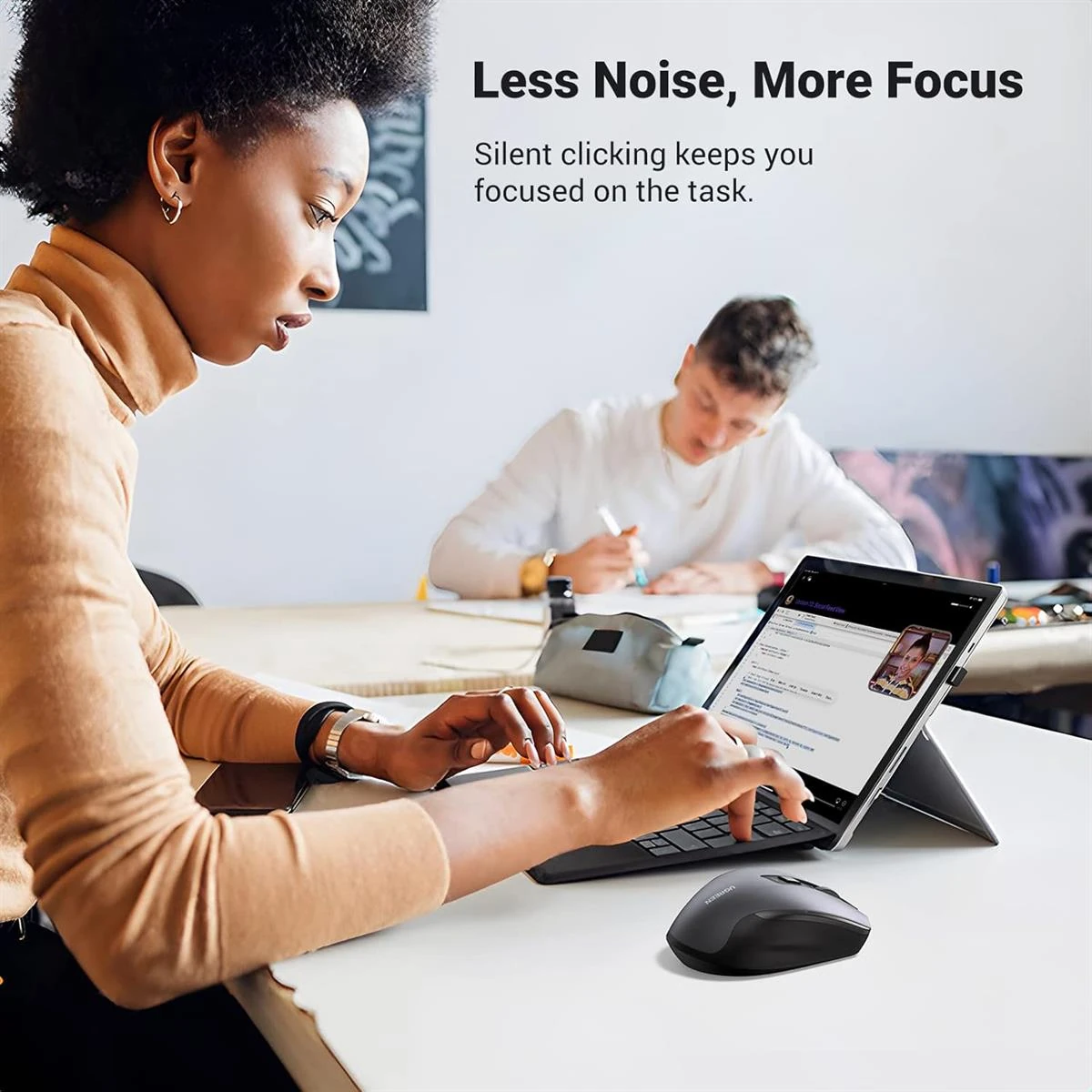 Ugreen Wireless Mouse 2.4GHz with USB Receiver, 5-Level 4000 DPI 6 Buttons, 18 Months Battery Life Cordless Mouse, Ergonomic Computer Mice for Laptop, Computer, PC, MacBook, Chromebook - Black - Image 6